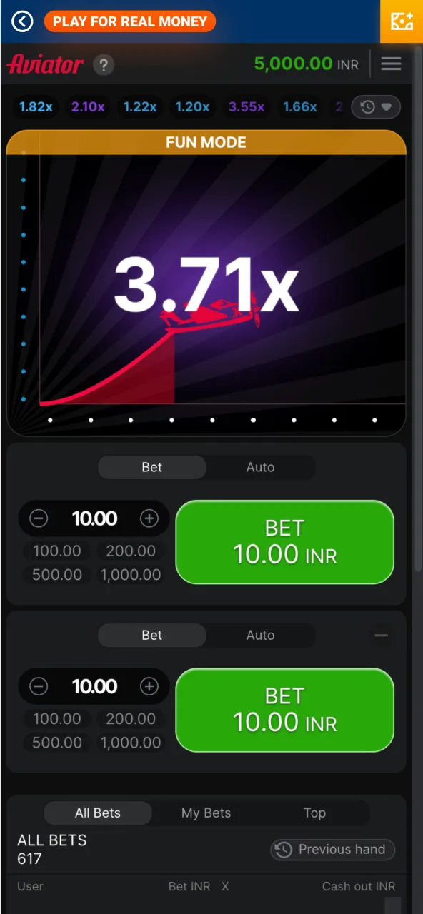 Aviator game scene at Mostbet Casino.