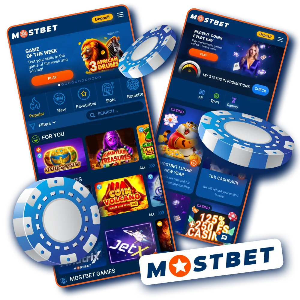 Enjoy Mostbet Casino and win money through the app.
