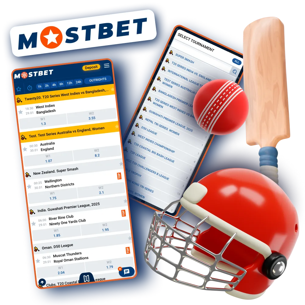 Dive into cricket betting excitement with Mostbet in India.