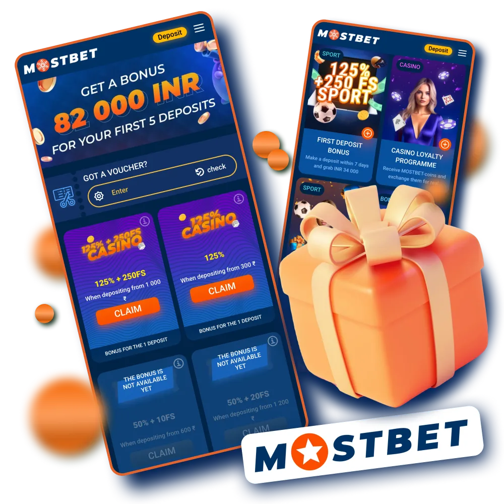 Welcome bonuses on Mostbet app for Indian users.