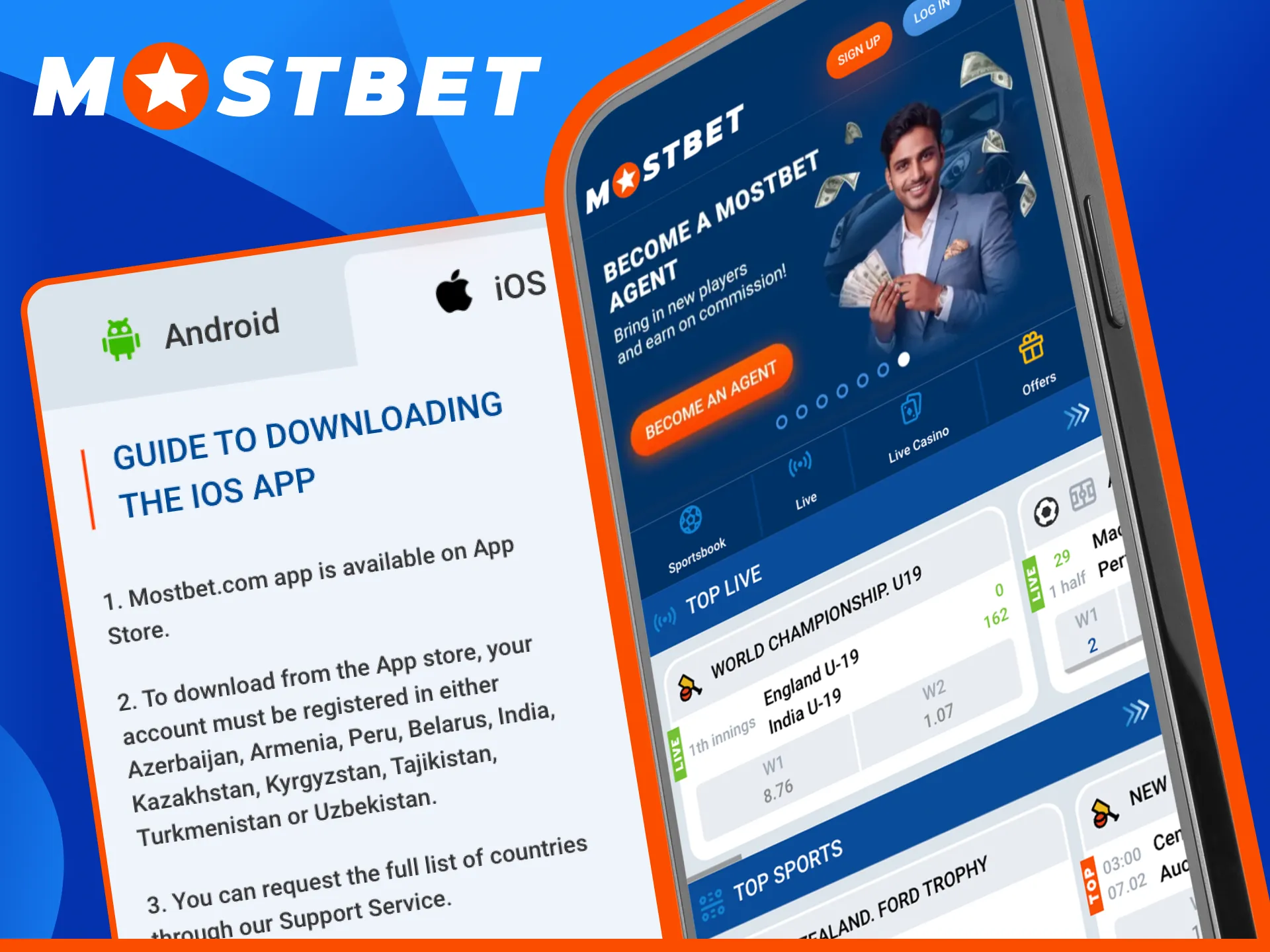 Follow the steps to Install the App on iOS Devices with Mostbet.