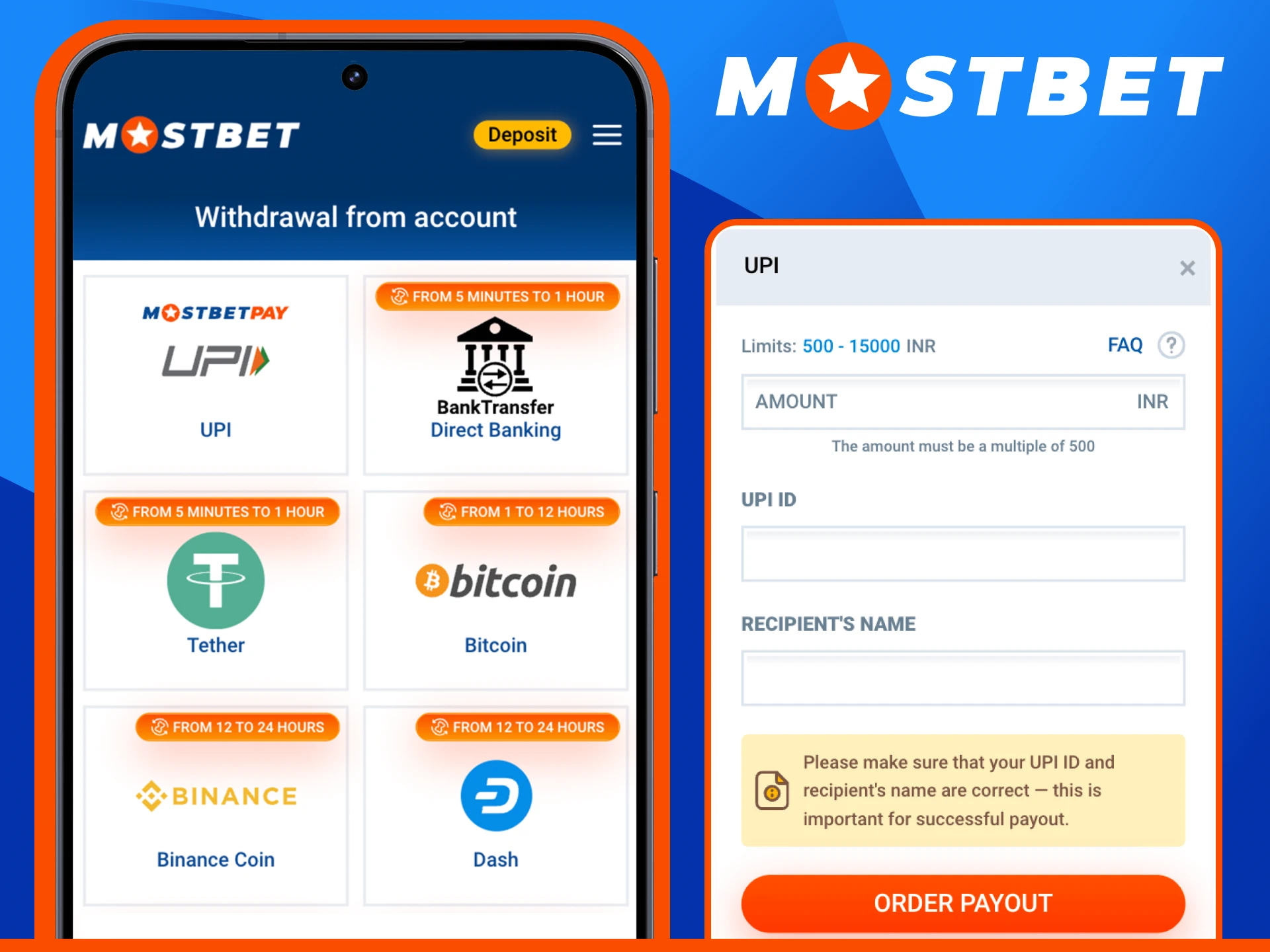 Withdraw your winnings in just a few clicks at Mostbet online casino.